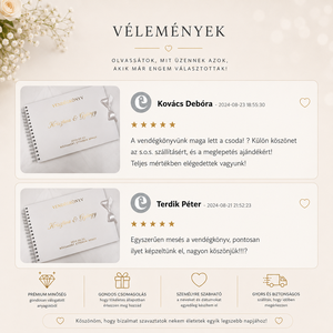 Aranyozott esküvői vendégkönyv / fotóalbum, fehér-arany egyedi luxus album / névre szóló emlékkönyv - választható méret - esküvő - emlék & ajándék - vendégkönyv - Meska.hu