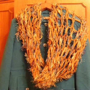 Sál karon kötéssel - Választott színből - ruha & divat - sál, sapka, kendő - sál - Meska.hu