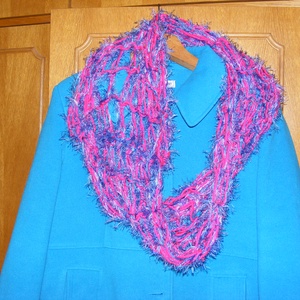 Sál karon kötéssel - Választott színből - ruha & divat - sál, sapka, kendő - sál - Meska.hu