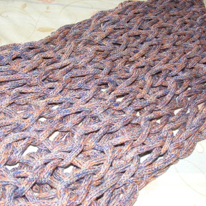 Sál karon kötéssel - Választott színből - ruha & divat - sál, sapka, kendő - sál - Meska.hu