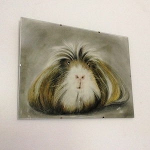 Állati jó arcok! Színesceruza tengerimalac portré A/3 méretben, üvegezett kapcsos keretben - művészet - portré & karikatúra - portré - Meska.hu