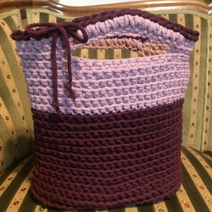 Horgolt táska, zsinórfonalból készült, közepes méret - táska & tok - kézitáska & válltáska - kézitáska - Meska.hu