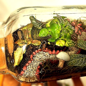 Lámpionos ösvény - 3 L-es önfenntartó florárium - otthon & életmód - dekoráció - asztal és polc dekoráció - florárium, terrárium - Meska.hu