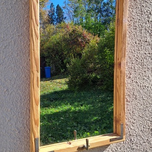 Fali tükör régi ablakkeretből 90x52 cm, Otthon & Életmód, Dekoráció, Tükör, , MESKA