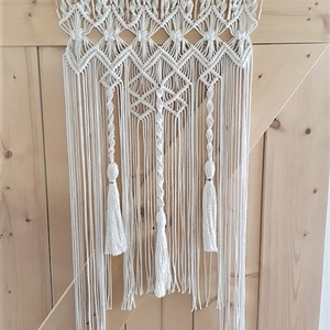Elegáns makramé falidísz  arany részletekkel 107 x 52 cm TAMI 2 - otthon & életmód - dekoráció - fali és függő dekoráció - falra akasztható dekor - Meska.hu