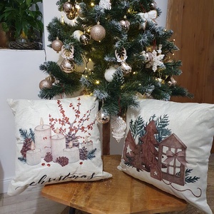 Karácsonyi díszpárnák pufi töltettel 2 db 45 x 45 cm Ünnep - karácsony - karácsonyi lakásdekoráció - karácsonyi lakásdíszek - Meska.hu