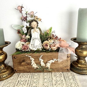 Romantikus vintage angyalos dekoráció 27 x 13 x 33 cm Az Angyalok köztünk járnak, Otthon & Életmód, Dekoráció, Asztal és polc dekoráció, Asztaldísz, , MESKA