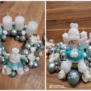 Türkiz adventi koszorú , Karácsony, Adventi díszek, Adventi koszorú, Mindenmás, MESKA