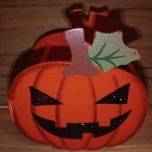 Halloween szalvétatartó - tök, Otthon & Életmód, Dekoráció, Halloween, Halloweeni dekoráció, Famegmunkálás, Festett tárgyak, MESKA