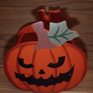 Halloween szalvétatartó - tök, Otthon & Életmód, Dekoráció, Halloween, Halloweeni dekoráció, Famegmunkálás, Festett tárgyak, MESKA