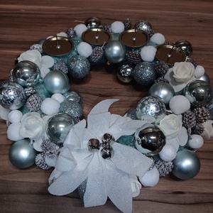 Türkiz adventi koszorú  - karácsony - adventi díszek - adventi koszorú - Meska.hu Türkiz adventi koszorú  - karácsony - adventi díszek - adventi koszorú - Meska.hu