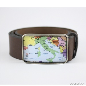 Olaszország térkép szögletes övcsat - ruha & divat - öv & övcsat - övcsat - Meska.hu