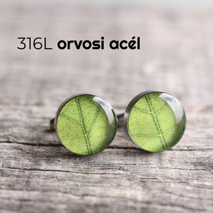 Levél nemesacél mandzsettagombok, Ékszer, Mandzsettagomb és Nyakkendőtű, Ékszerkészítés, Mindenmás, Meska