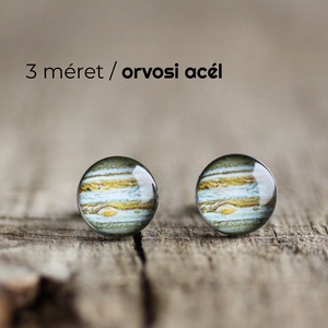 Jupiter nemesacél bedugós fülbevaló - Meska.hu