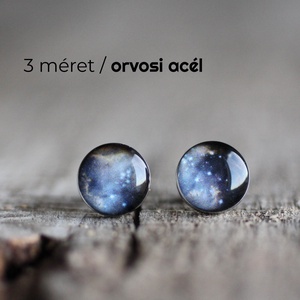 Kék világűr orvosi acél pötty fülbevalók - Meska.hu