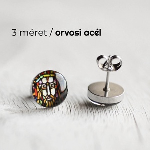 Szentkép nemesacél fülbevaló (Jézus ábrázolás), Ékszer, Fülbevaló, Pötty fülbevaló, Ékszerkészítés, Mindenmás, MESKA