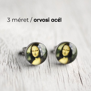 Mona Lisa nemesacél bedugós fülbevaló, Ékszer, Fülbevaló, Pötty fülbevaló, Ékszerkészítés, MESKA