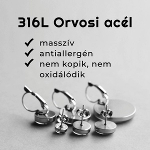 Kalocsai mintás nemesacél függő fülbevalók, 3 méretben (fehér) - ékszer - fülbevaló - lógó fülbevaló - Meska.hu