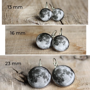 Telihold nemesacél fülbevaló (függő, 12 mm / 17 mm / 23 mm) - ékszer - fülbevaló - lógó fülbevaló - Meska.hu
