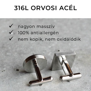 Egyedi orvosi acél mandzsettagomb (kerek / négyzet) - ékszer - mandzsettagomb és nyakkendőtű - Meska.hu