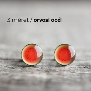 Görögdinnye nemesacél fülbevaló - Meska.hu