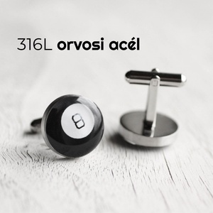 Biliárdgolyó nemesacél mandzsetta gombok - Meska.hu