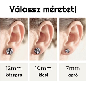 Kalocsai motívumos nemesacél pötty fülbevaló (trikolor) - ékszer - fülbevaló - pötty fülbevaló - Meska.hu