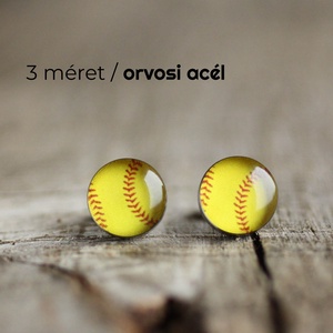 Softball orvosi acél beszúrós fülbevaló, 3 MÉRETBEN, Ékszer, Fülbevaló, Pötty fülbevaló, Ékszerkészítés, Mindenmás, Meska