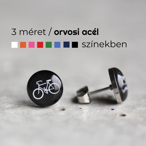 Bicikli nemesacél beszúrós fülbevaló , TÖBB SZÍN, Ékszer, Fülbevaló, Pötty fülbevaló, Ékszerkészítés, Mindenmás, Meska