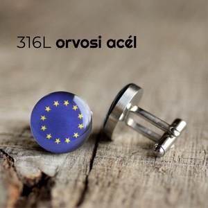 EU zászló nemesacél mandzsettagombok - Meska.hu