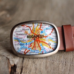 Budapest térkép ovális övcsat, Ruha & Divat, Öv & Övcsat, Övcsat, Ékszerkészítés, MESKA