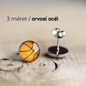 Kosárlabda orvosi acél pötty fülbevaló - Meska.hu