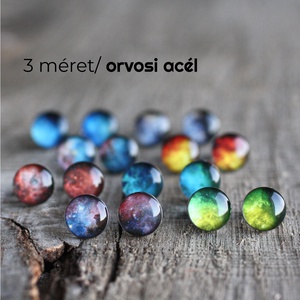 Színes világűr orvosi acél pötty fülbevalók (9 választási lehetőség) - Meska.hu