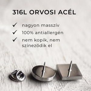 EGYEDI orvosi acél KITŰZŐ, HAJTÓKADÍSZ, személyre szabott ajándék - ékszer - kitűző és bross - Meska.hu