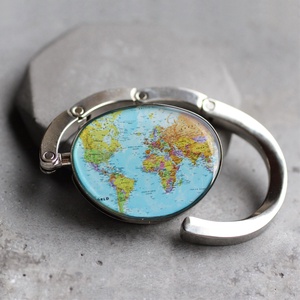 Világtérkép táskaakasztó, táskadísz, Táska & Tok, Kulcstartó & Táskadísz, Táskaakasztó, Ékszerkészítés, Mindenmás, MESKA