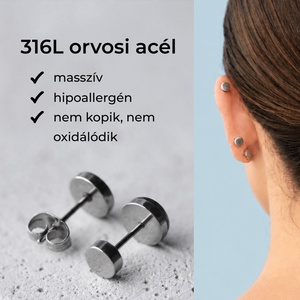 Katicabogár orvosi acél pötty fülbevaló, csavaros vagy hagyományos záródás - ékszer - fülbevaló - pötty fülbevaló - Meska.hu