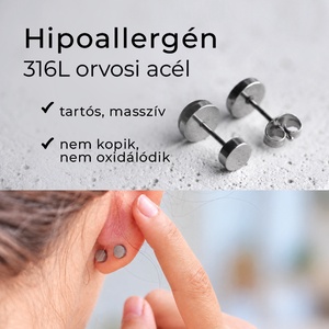 Egyedi fényképes pötty fülbevaló � orvosi acél, 3 méretben - ékszer - fülbevaló - pötty fülbevaló - Meska.hu