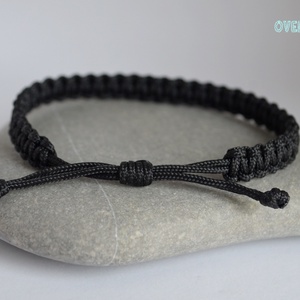 BASIC fekete karkötő - ékszer - karkötő - fonott karkötő - Meska.hu