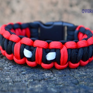 DEADPOOL paracord karkötő, Ékszer, Karkötő, Fonott karkötő, Ékszerkészítés, Csomózás, MESKA