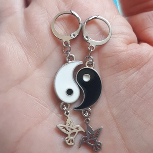 JIN-JANG nemesacél fülbevaló (kolibris), Ékszer, Fülbevaló, Lógó fülbevaló, Ékszerkészítés, MESKA