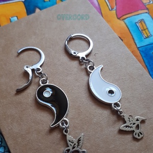 JIN-JANG nemesacél fülbevaló (kolibris) - ékszer - fülbevaló - lógó fülbevaló - Meska.hu