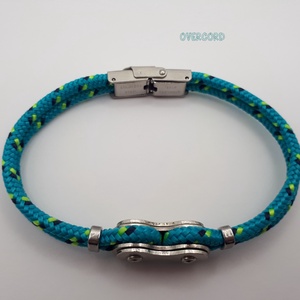 LÁNC (türkiz mintás) paracord karkötő - ékszer - karkötő - karperec - Meska.hu