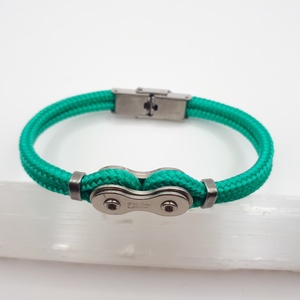 LÁNC (türkizzöld) paracord karkötő - ékszer - karkötő - karperec - Meska.hu