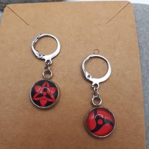 Sharingan (Naruto/anime) lógós fülbevaló, Ékszer, Fülbevaló, Lógó fülbevaló, Ékszerkészítés, MESKA