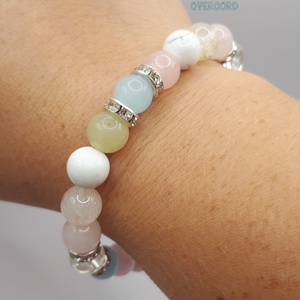 TAVASZ ásvány karkötő morganittal - ékszer - karkötő - gyöngyös karkötő - Meska.hu