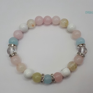 TAVASZ ásvány karkötő morganittal - ékszer - karkötő - gyöngyös karkötő - Meska.hu