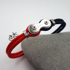 LÁNC - (piros-fekete) paracord karkötő, Ékszer, Karkötő, Karperec, Ékszerkészítés, MESKA