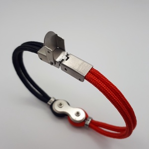 LÁNC - (piros-fekete) paracord karkötő - ékszer - karkötő - karperec - Meska.hu