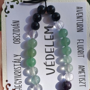 VÉDELEM ásvány karkötő - ékszer - karkötő - gyöngyös karkötő - Meska.hu