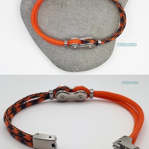 LÁNC (fekete-narancs) paracord karkötő - ékszer - karkötő - karperec - Meska.hu